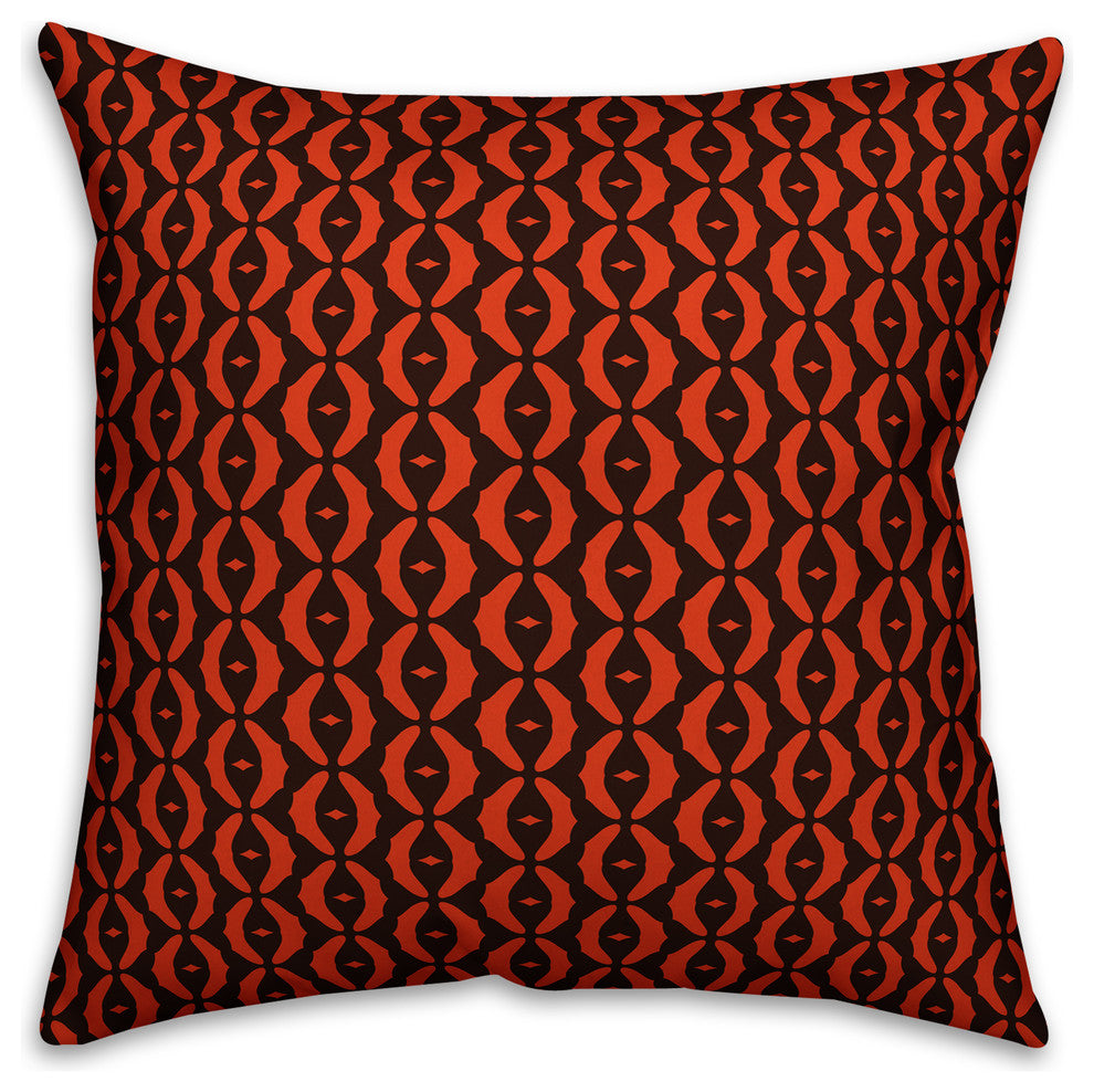 Oval Pattern, Red Throw Pillow Cover, 20"x20"
