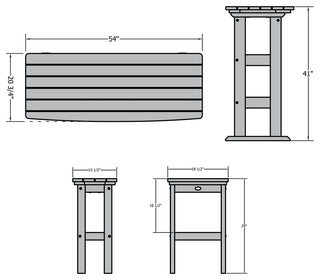 Lehigh 3 Piece Balcony Set, Weathered Acorn, Bar Height