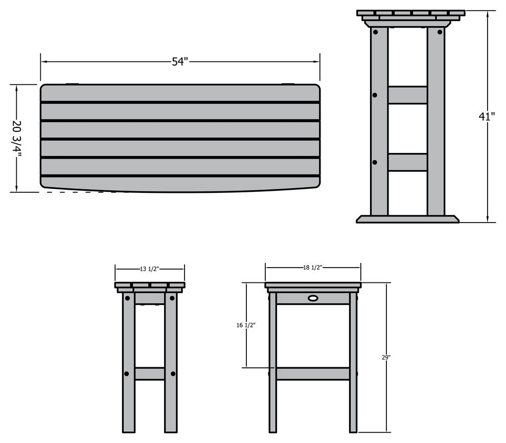Lehigh 3 Piece Balcony Set, Weathered Acorn, Bar Height