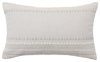 Velika Striped Light Blue/ Cream Pillow, 13"x21", Down Fill