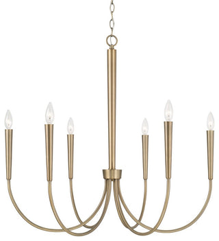 Capital Lighting 445961 Holden 6 Light 33"W Taper Candle - Aged Brass