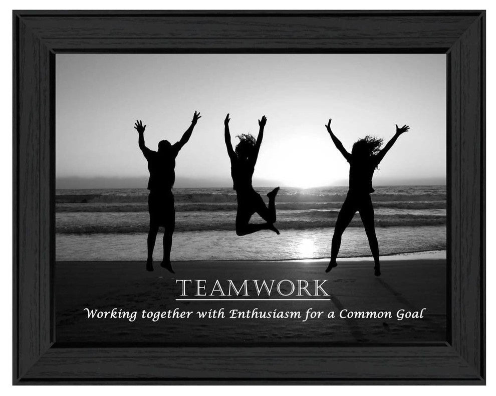 "Teamwork" By Trendy Decor4U, Printed Wall Art, Ready To Hang, Black Frame