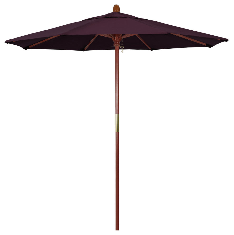7.5'' Square Push Lift Wood Umbrella, Purple Pacifica