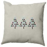 Latte Colored Triangle Trees Christmas Polyester Throw Pillow, 20"x20"