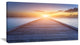 "Wooden Pier To Bright Evening Sun" Sea Bridge Wall Artwork, 32"x16"