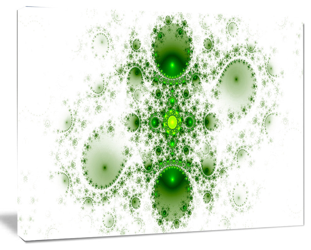 Cabalistic Nature Green Fractal Art, Abstract Wall Art Canvas, 20x12