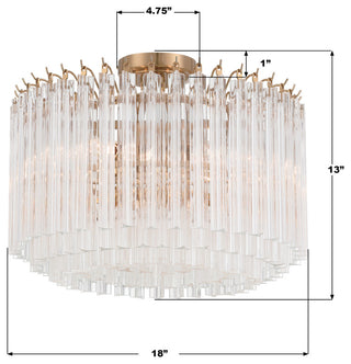 Crystorama Lighting Group LOF-5005_CEILING Lofton 5 Light 18"W - Aged Brass