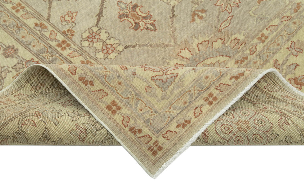 Rug N Carpet - Handmade Oriental 9' 9" x 12' 8" Pastel Oushak Area Rug