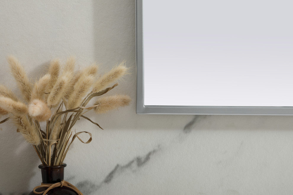 Metal Frame Arch Mirror 36X24 Inch, Silver