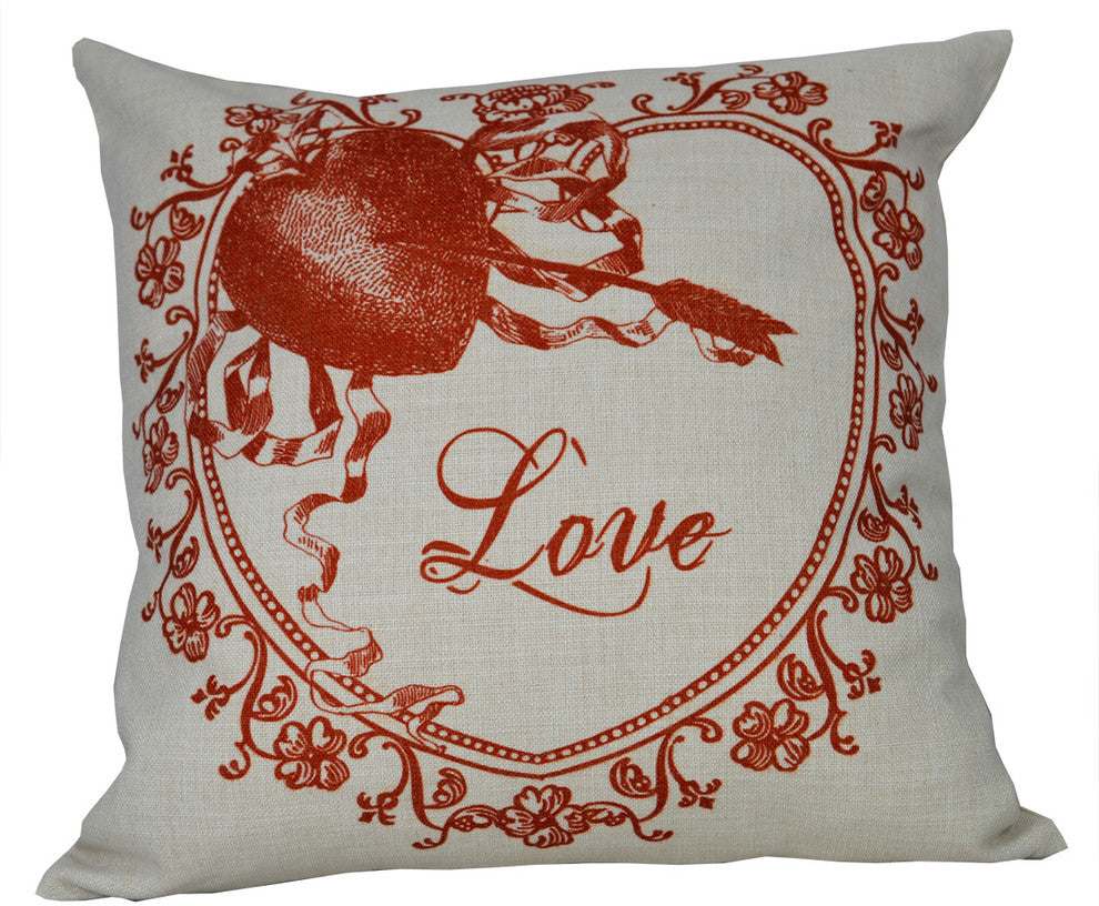 Valentine Love Throw Pillow with Insert 14"x14"