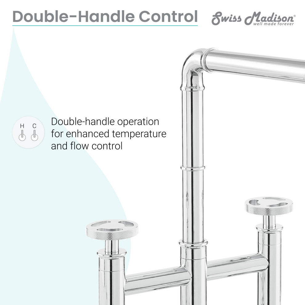 Avallon Pro Widespread Kitchen Faucet With Side Sprayer, Chrome