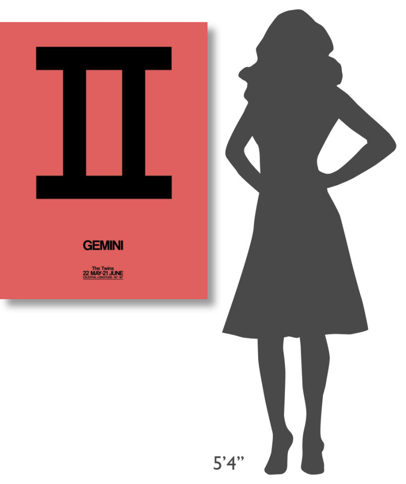 "Gemini Zodiac Sign Black" Fine Art Print