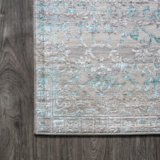 Tidal Modern Strie' Area Rug, Gray/Turquoise, 5 X 8