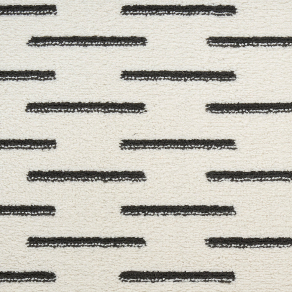 Nourison Nordic 2' x 6' Ivory Black Scandinavian Indoor Rug