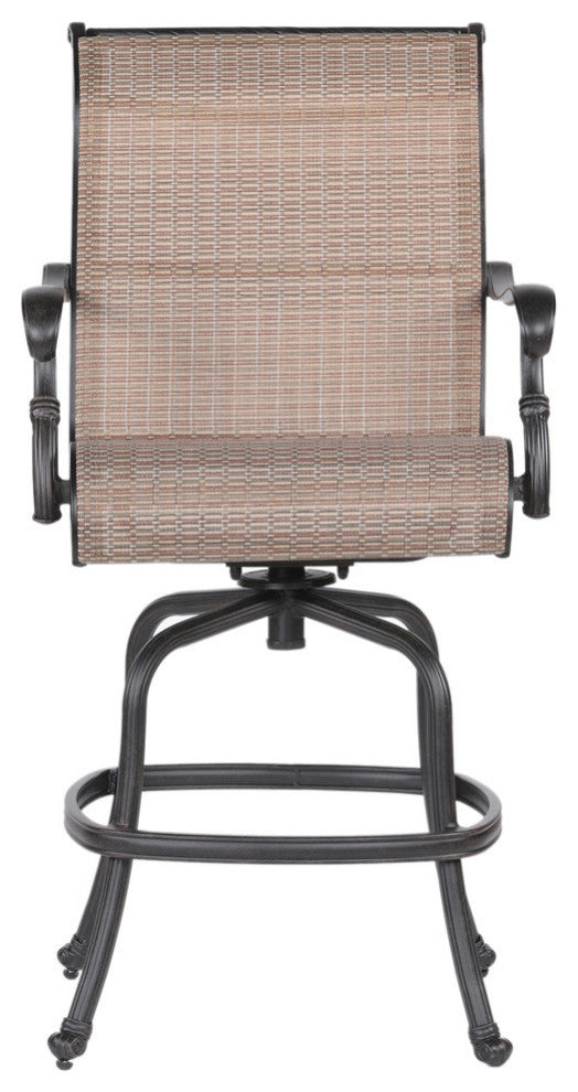 Stinson Sling Bar Stool With Aluminum Frame, All-Weather,Set of 2