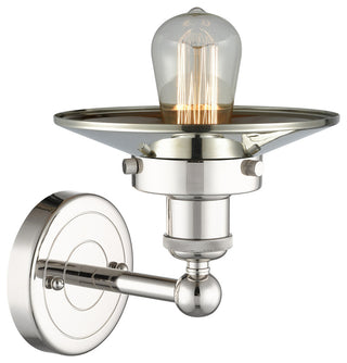 Railroad 1-Light 8" Sconce, Polished Nickel, Polished Nickel