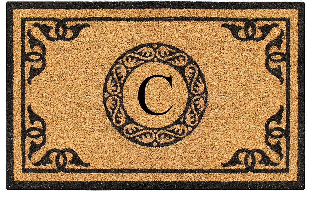 A1HC Hand-Crafted by Artisans Geneva Monogrammed Entry Doormat, 30"x48", C