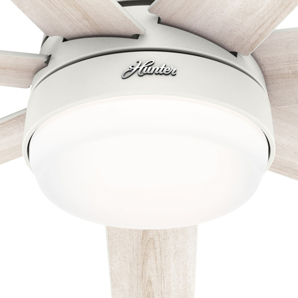 Hunter 60" WiFi Phenomenon Matte White Ceiling Fan With LED Light, Wall Control
