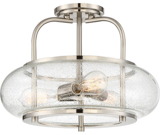 Trilogy 3-Light Semi-Flush Mount, Brushed Nickel