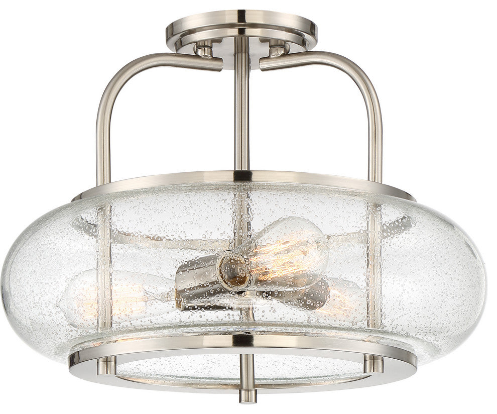 Trilogy 3-Light Semi-Flush Mount, Brushed Nickel