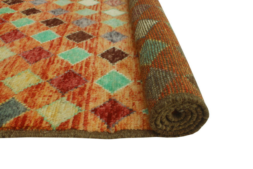 Balochi Shelia Orange/Ivory Rug, 4'0x5'11