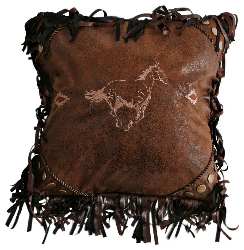 Embroidered Horse Pillow