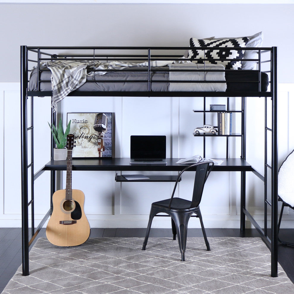 Sanders Full Size Workstation Loft Bed Black