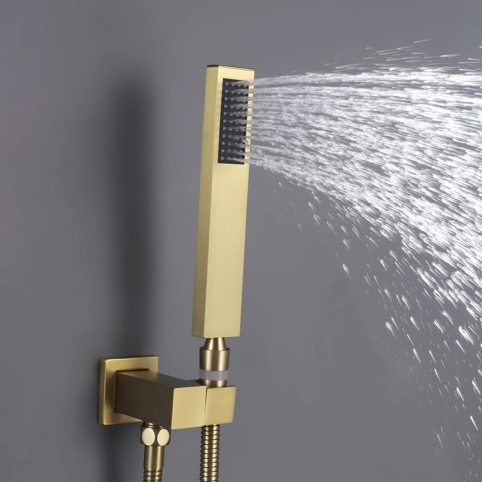 Pressure Balanced Rain Shower System with Hand Shower-Includes Rough-in Valve, B