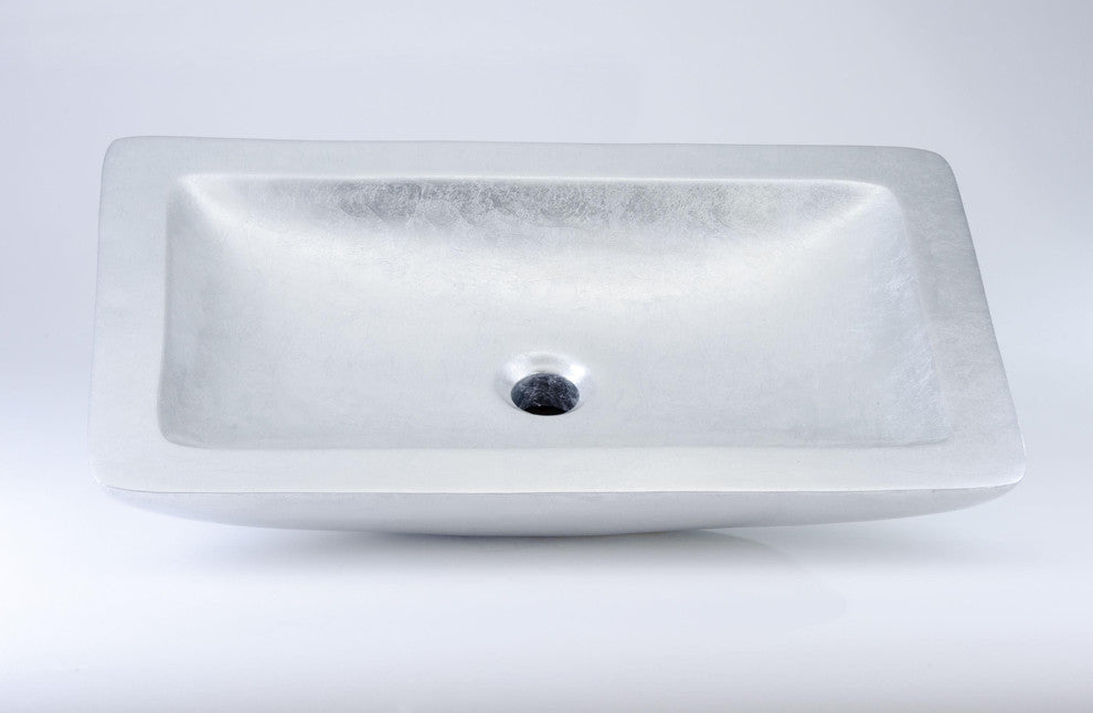 Alumix Vogue Rectangular Sink, Silver Leaf