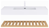 Wall-Mounted Bathroom Vanity With White Rectangular Acrylic Integrated Basin, 48"