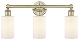 Clymer 3-Light 22" Bath Vanity Light, Antique Brass, Matte White Shade