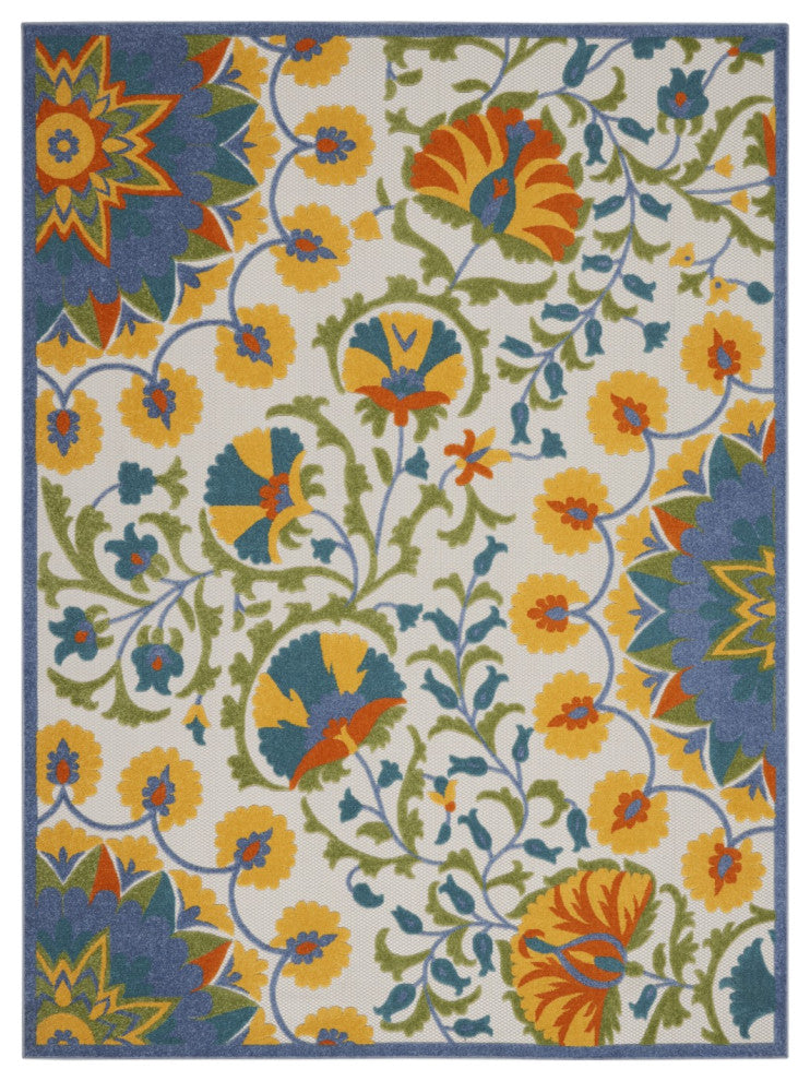 7 x 10' Multi Medallion Indoor Outdoor Area Rug