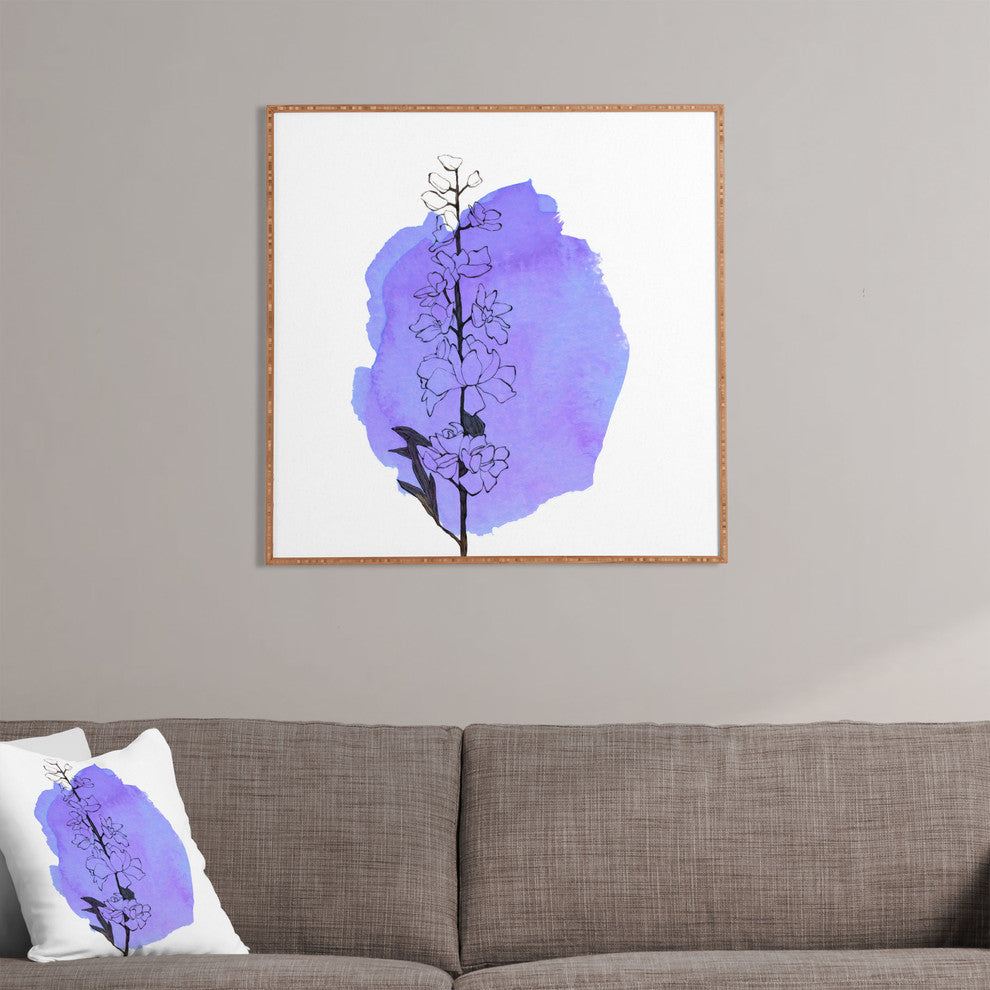 Deny Designs Morgan Kendall Delphinium Framed Wall Art