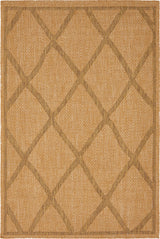 Unique Loom Light Brown Diamonds Outdoor 4'x6' Area Rug