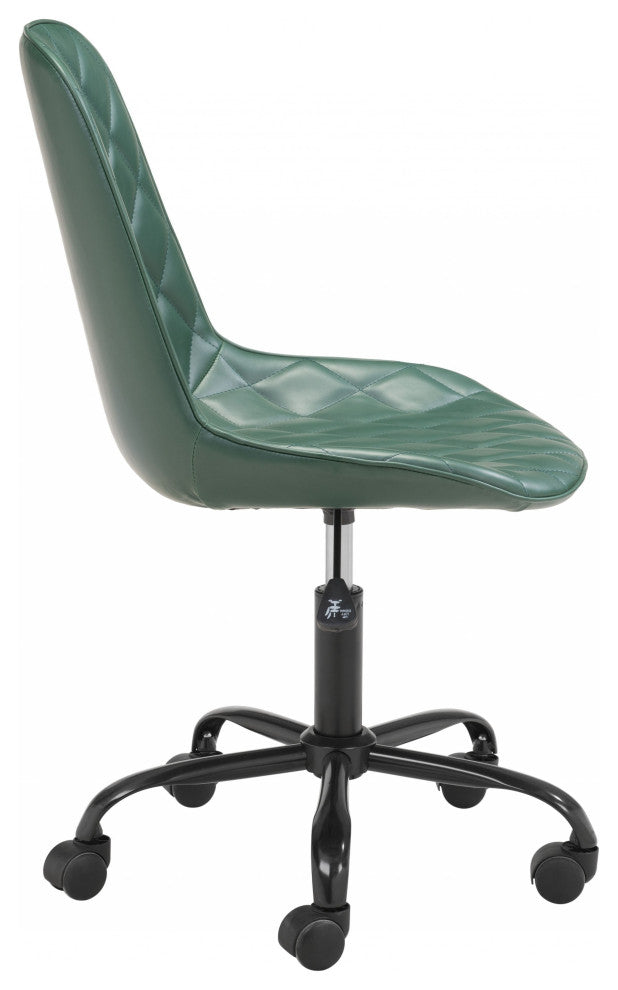 Green Stylized Faux Leather Office Chair