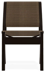 Leeward Sling Stackable Outdoor Dining Chair, Bark/Kona