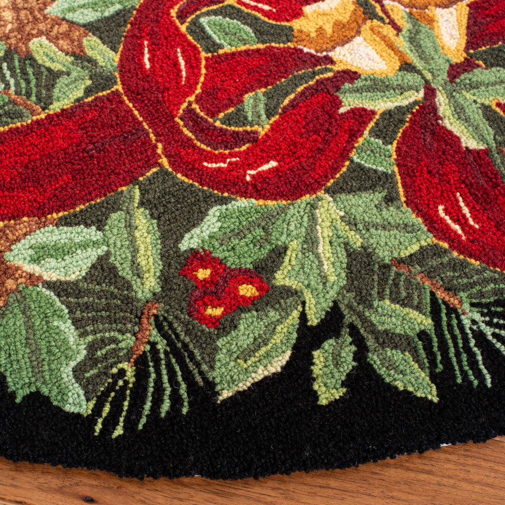 Safavieh Vintage Posters Collection, VP323 Rug, Black/Green, 6' Round