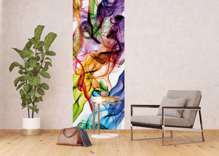 Smoke Red Purple Blue Wall Mural 35"x106"