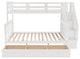 Gewnee Stairway Twin-Over-Full Bunk Bed with Drawer in White