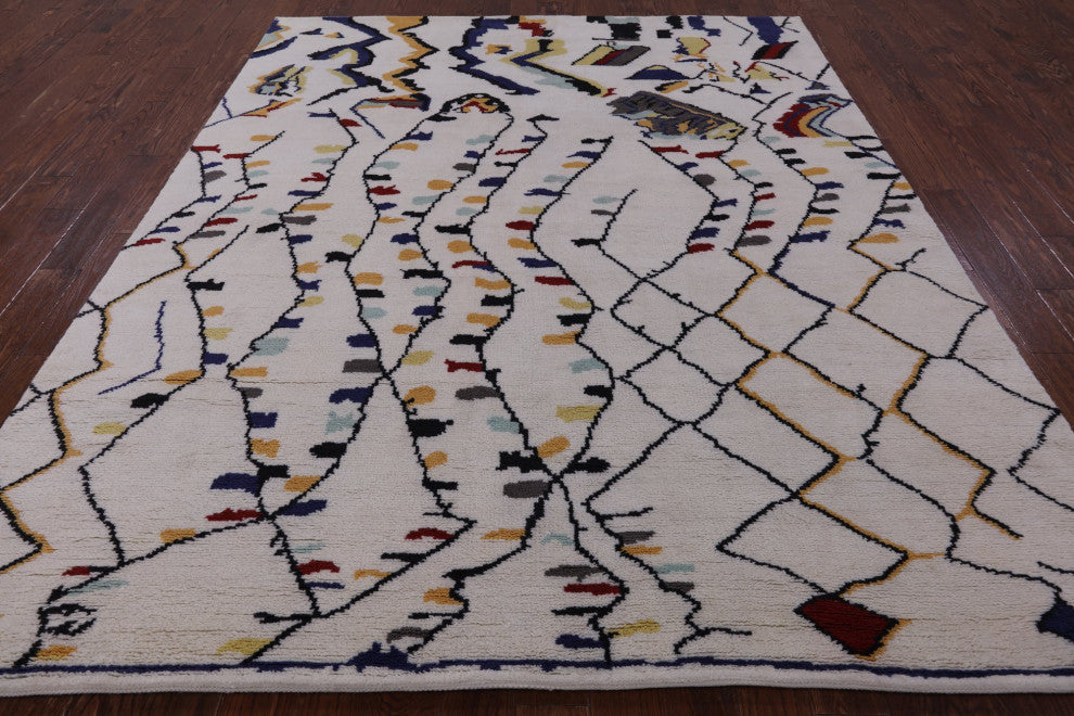 8' 0" X 9' 10" Moroccan Handmade Wool Rug Q9276