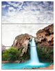Amazing Waterfall under Cloudy Sky, Landscape Canvas Art, 28x36, 3 Panels