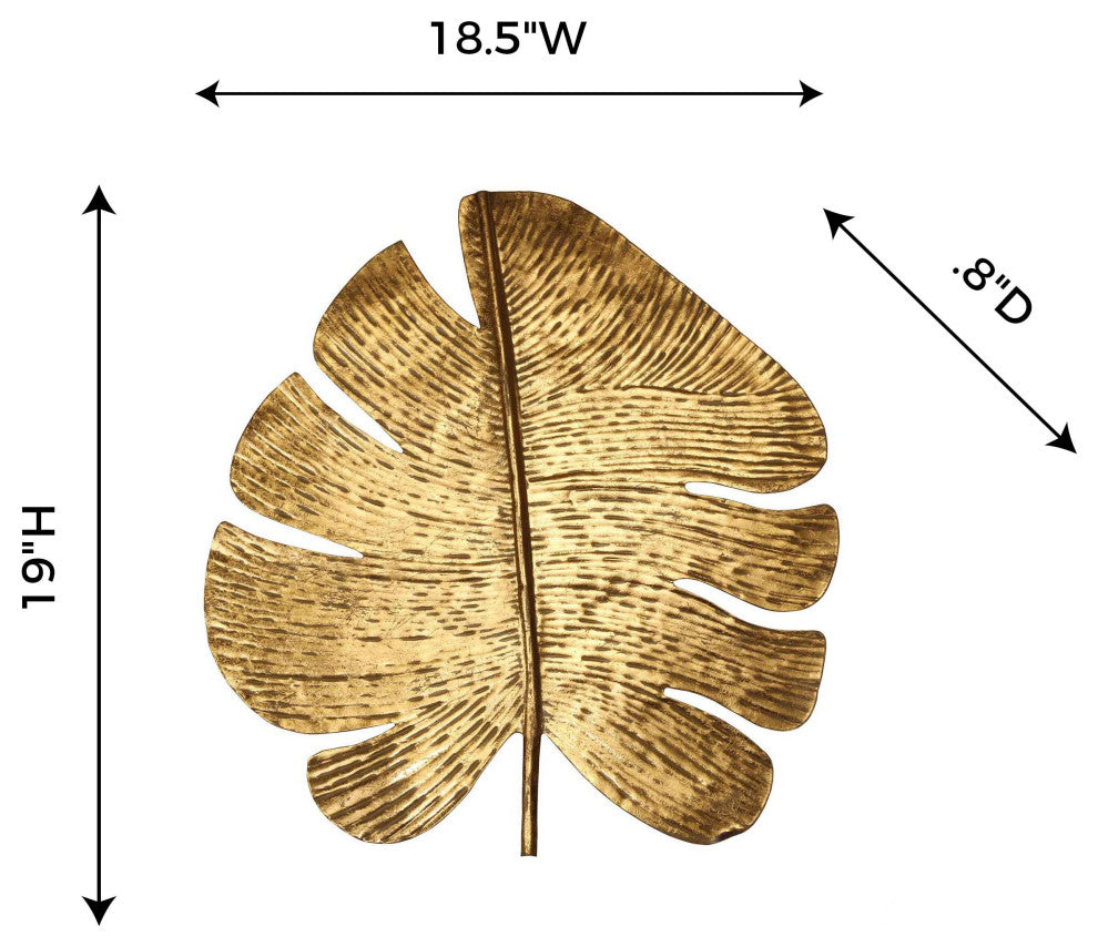 Gold Leaf Wall Art, 3-Piece Set