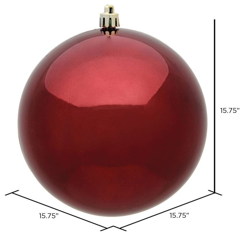 Vickerman 15.75" Burgundy Shiny Ball Ornament