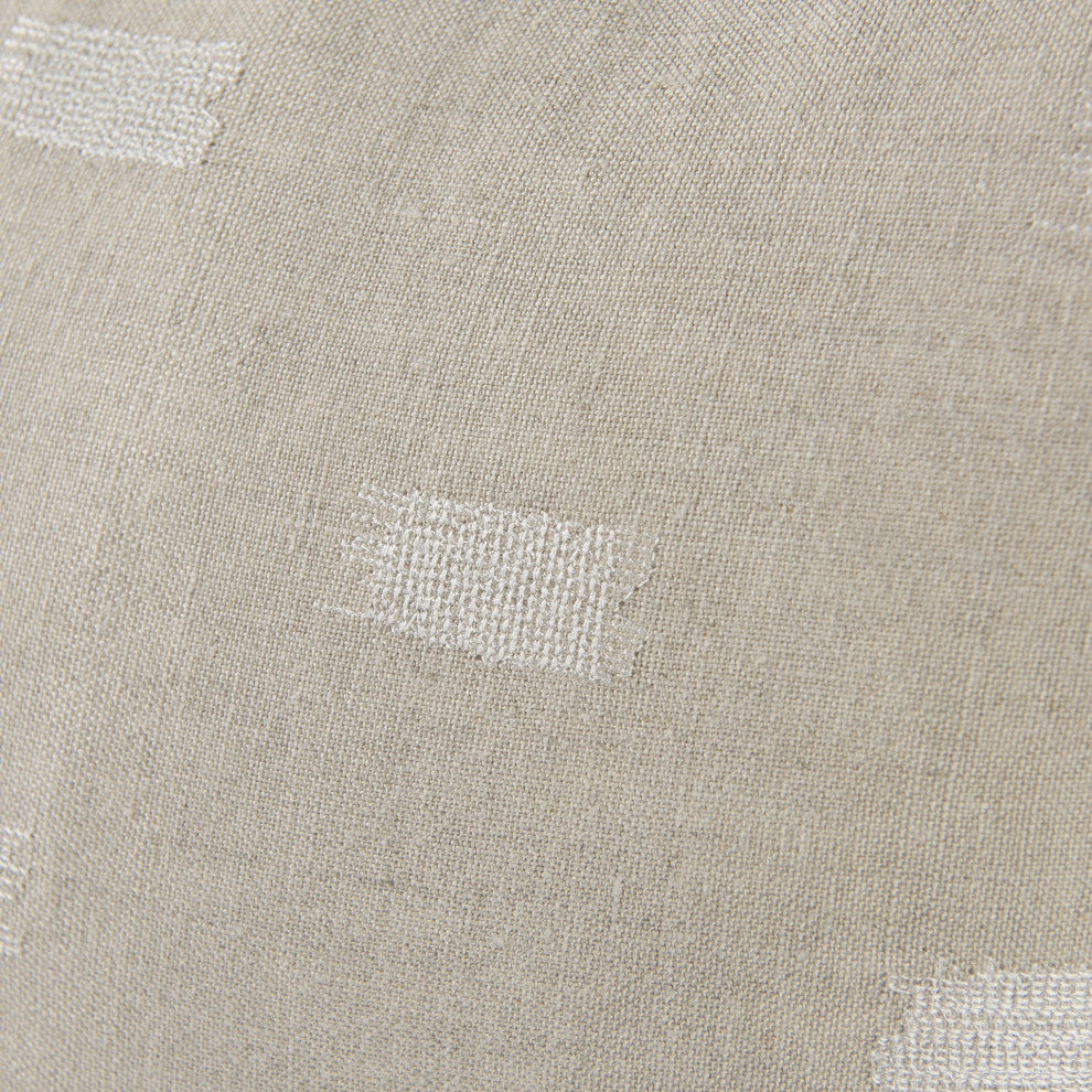 Canvas Beige and White Square Accent Pillow Cover