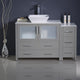 Torino Modern Bathroom Cabinets With Top and Vessel Sink, Gray, 48"