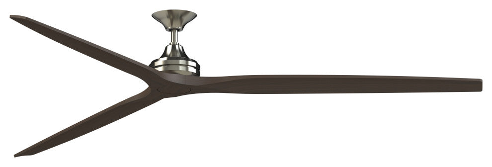 Fanimation Spitfire 96" Fan, Brushed Nickel Motor, Dark Walnut Wood Blades