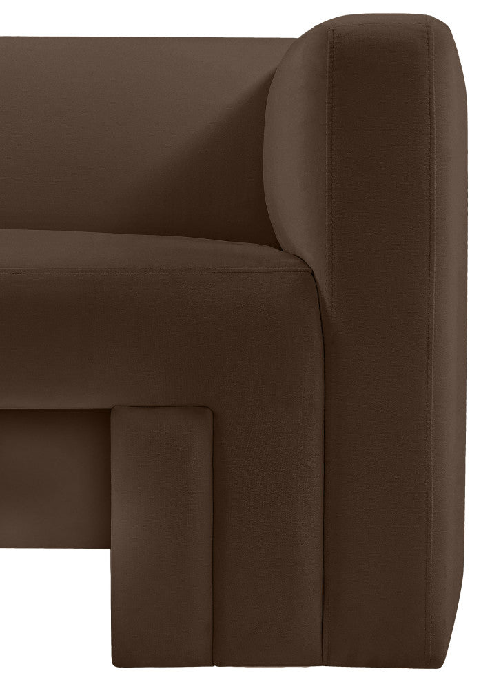 Henson Velvet Upholstered Chair, Brown