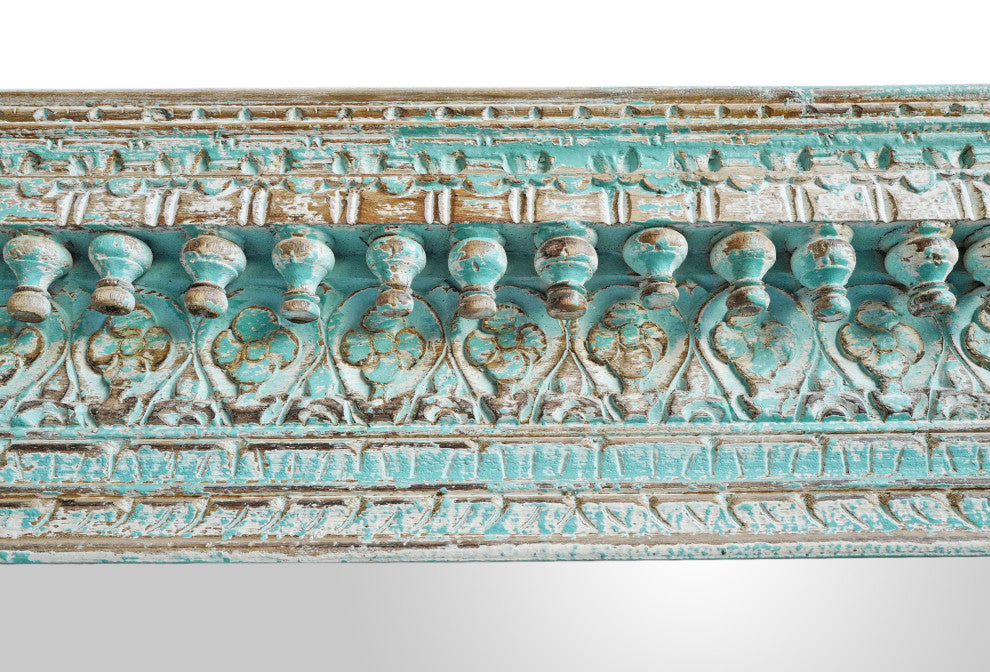 Blue Wash Carved Moulding Mirror