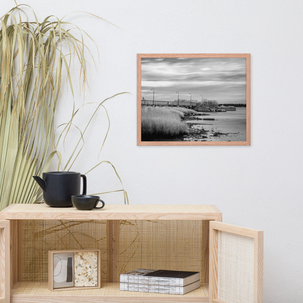 Historic New Castle 2 Coastal Landscape Framed Photo Paper Wall Art Prints, Red Oak, 16" X 20"