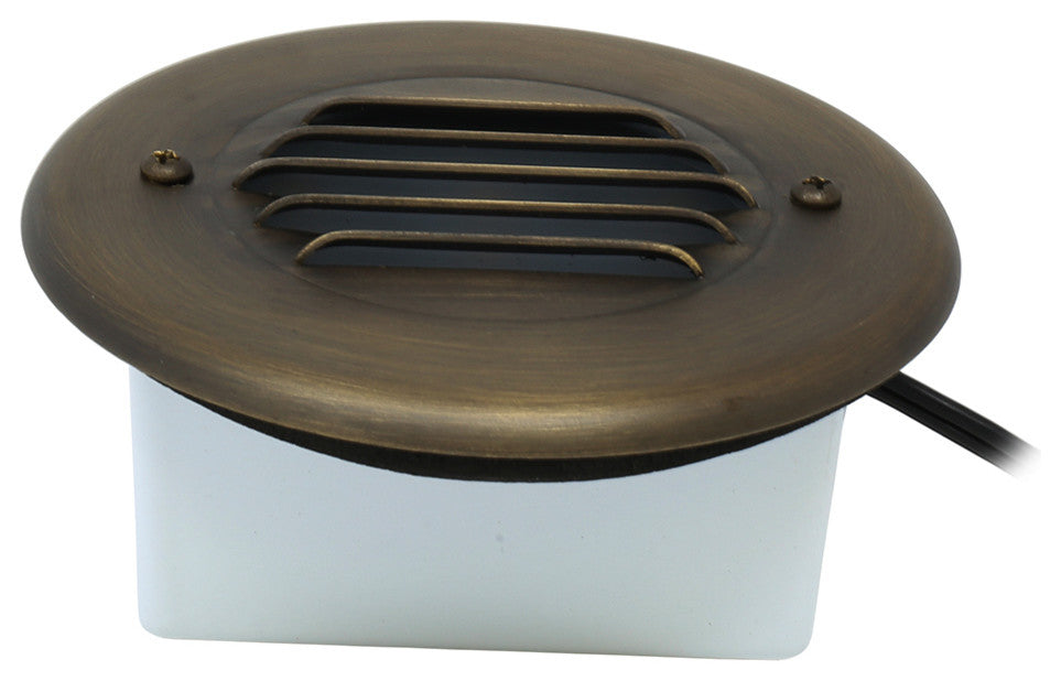 Lightkiwi Louvered Deck Light for Landscape Lighting, Brass